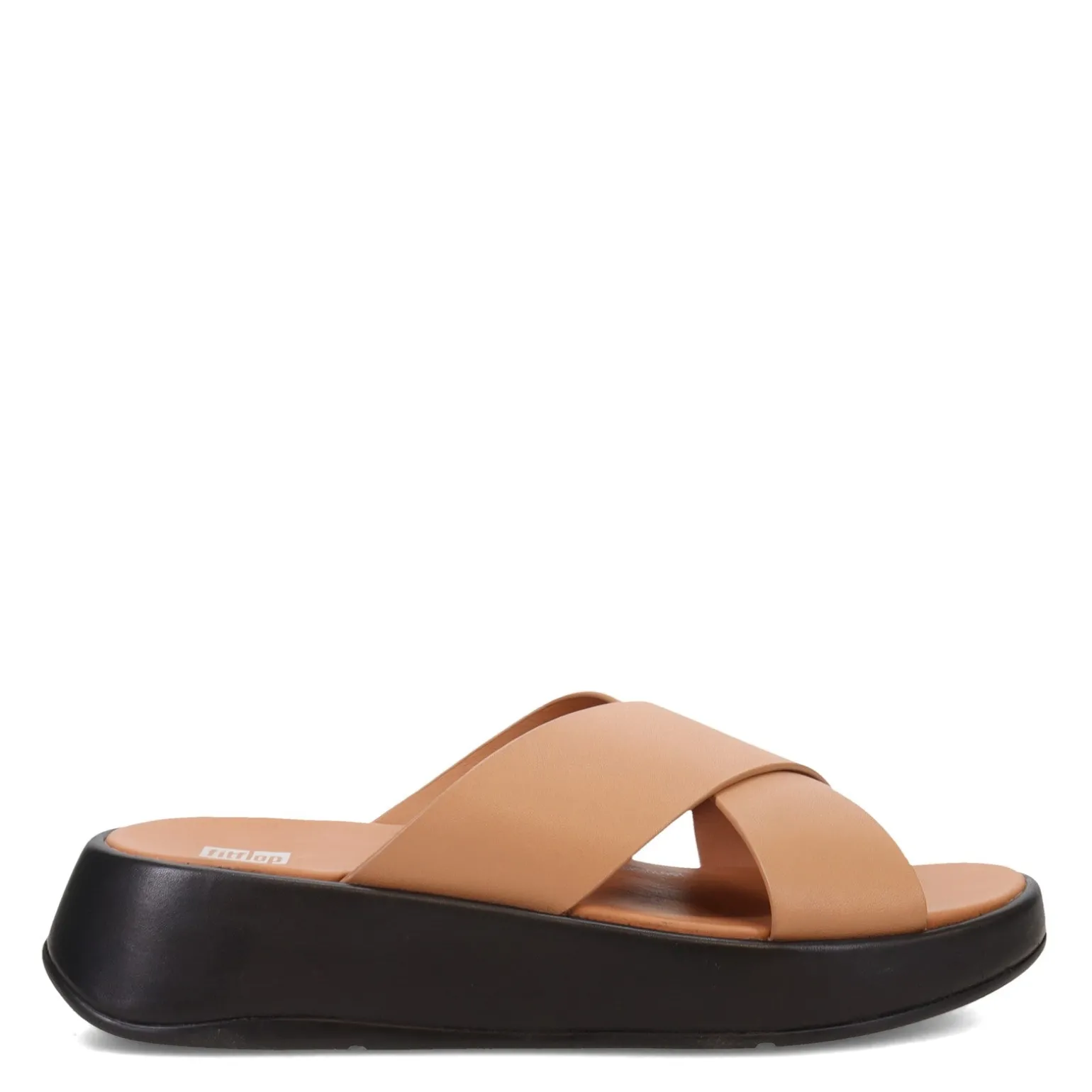 Women's FitFlop, F-Mode Luxe Leather Flatform Cross Slide