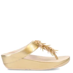 Women's FitFlop, Rumba Beaded Metallic Toe-Post Sandal